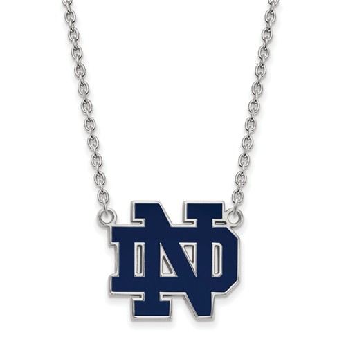 Sterling Silver University of Notre Dame Enamel Pendant Necklace