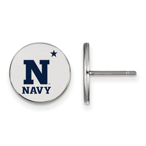 United States Naval Academy Enamel Disc Earrings Sterling Silver