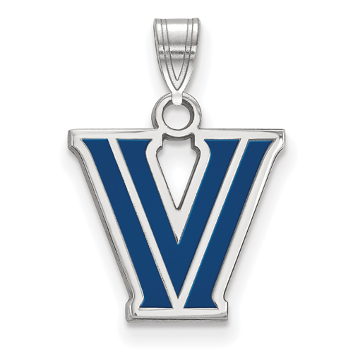 Villanova University Enamel V Pendant 1/2in Sterling Silver