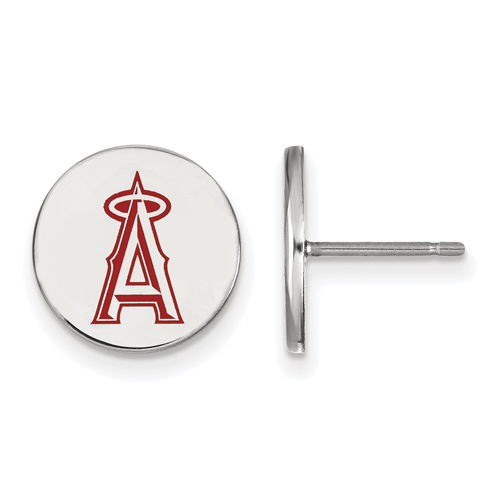 Sterling Silver Los Angeles Angels Small Enamel Post Earrings
