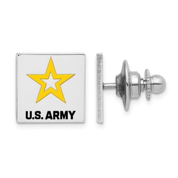 Sterling Silver United States Army Epoxy Lapel Pin