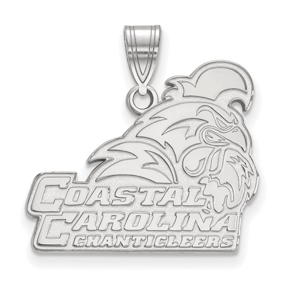 Sterling Silver Coastal Carolina University Chanticleers Pendant 3/4in