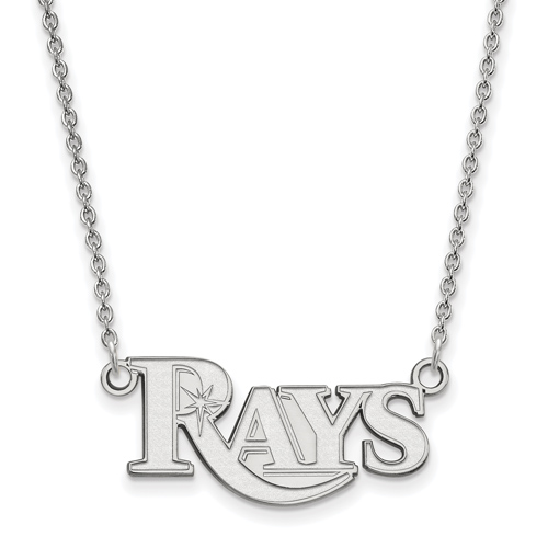 Sterling Silver 3/8in Tampa Bay Rays Pendant on 18in Chain