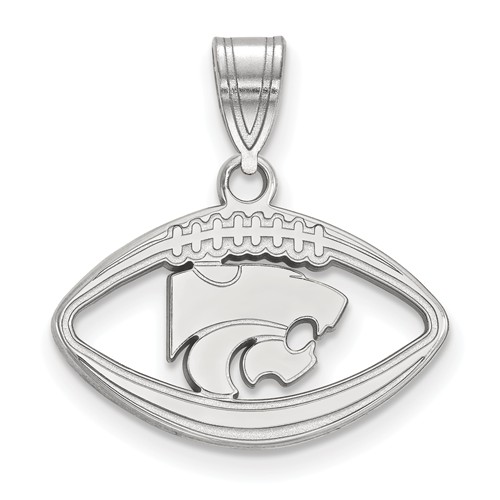 Kansas State University Football Pendant 3/4in Sterling Silver
