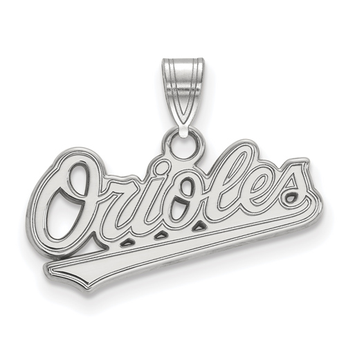 10k White Gold 3/8in Baltimore Orioles Name Pendant