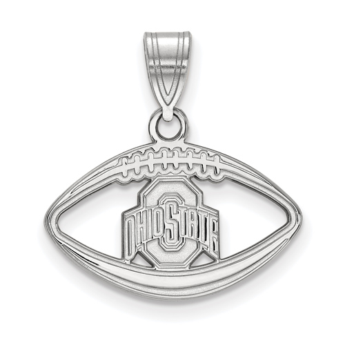 Sterling Silver 1/2in Ohio State University Football Pendant