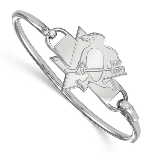 Sterling Silver 7in Pittsburgh Penguins Bangle Bracelet