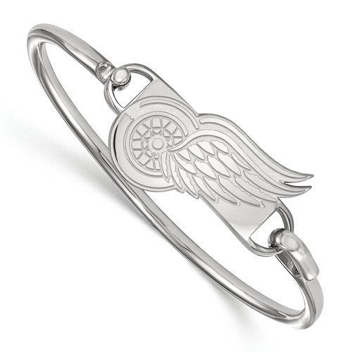 Sterling Silver 7in Detroit Red Wings Bangle Bracelet