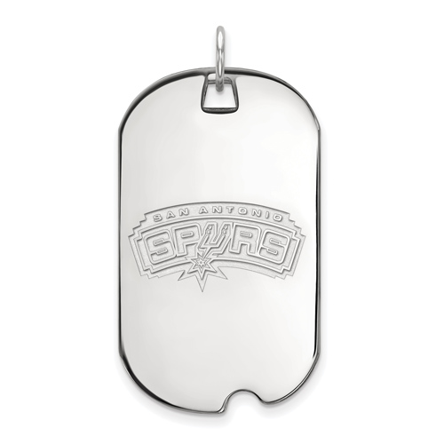 14kt White Gold 1 1/2in San Antonio Spurs Dog Tag