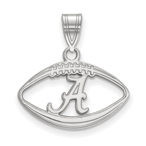 Sterling Silver 3/4in University of Alabama Football Pendant