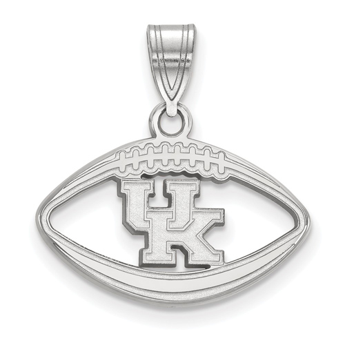 Sterling Silver 3/4in University of Kentucky Football Pendant
