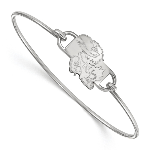 Sterling Silver 7in University of Kansas Small Center Wire Bangle