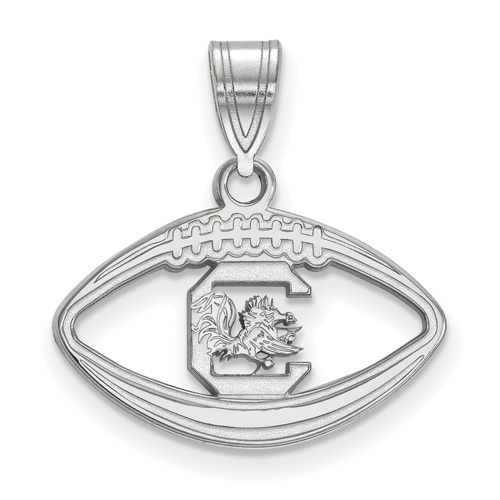 Sterling Silver University of South Carolina Football Pendant