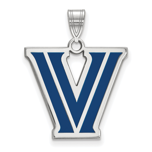 Villanova University Enamel V Pendant 3/4in Sterling Silver