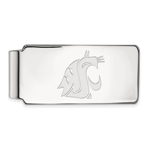 10kt White Gold Washington State University Money Clip