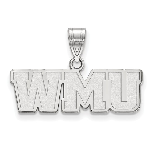 Western Michigan University WMU Pendant 3/8in Sterling Silver