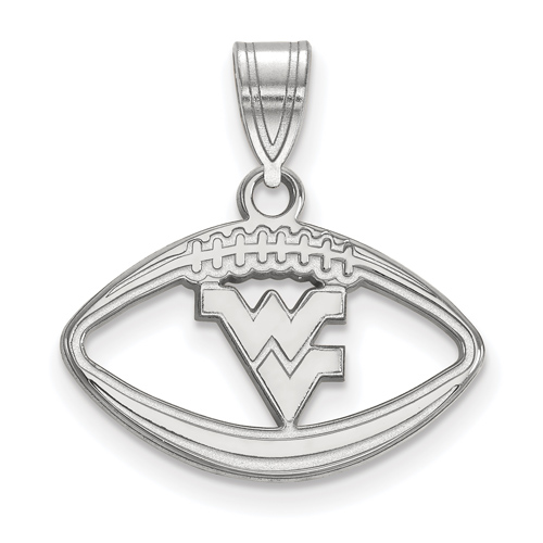 Sterling Silver 3/4in West Virginia University Football Pendant
