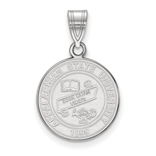 Appalachian State University Crest Pendant 5/8in Sterling Silver