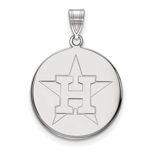Sterling Silver 3/4in Houston Astros Disc Pendant