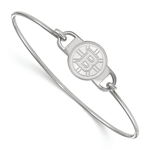 Sterling Silver 7in Boston Bruins Small Center Wire Bangle