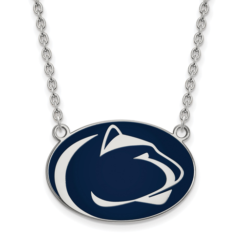 Sterling Silver Penn State University Enamel Pendant with 18in Chain