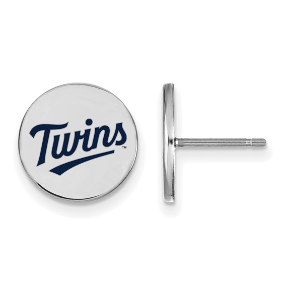 Sterling Silver Minnesota Twins Small Enamel Post Earrings