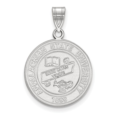 Appalachian State University Crest Pendant 3/4in Sterling Silver