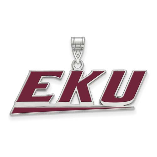 Sterling Silver Eastern Kentucky University Red EKU Pendant