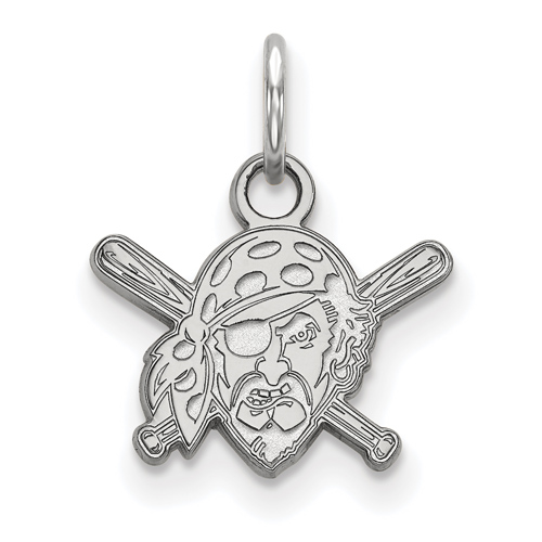 14k White Gold 3/8in Pittsburgh Pirates Crossed Bats Pendant