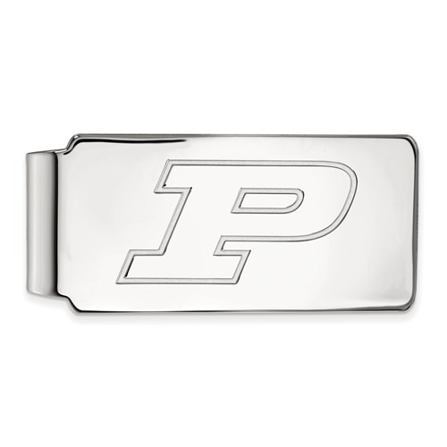 Silver Two-Toned Money Clip Purdue University