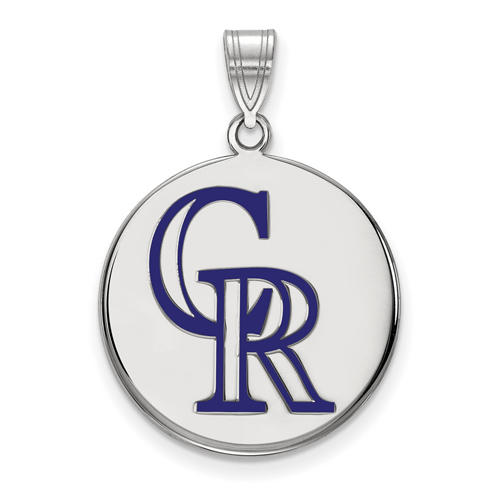 Sterling Silver 3/4in Colorado Rockies Enamel Pendant