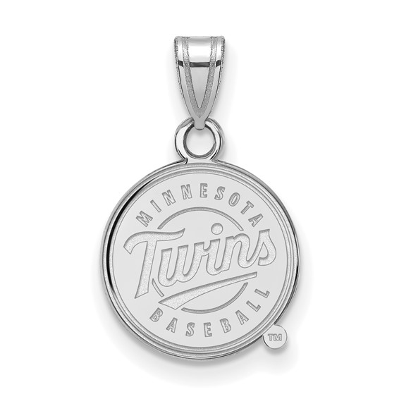 14k White Gold 1/2in Minnesota Twins Baseball Pendant