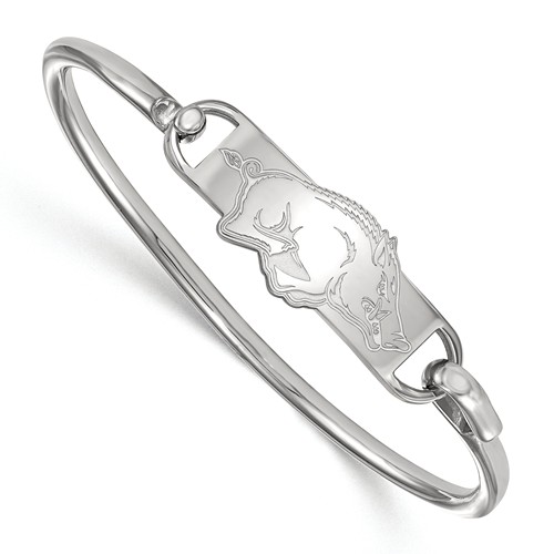 Sterling Silver 8in University of Arkansas Razorback Bangle