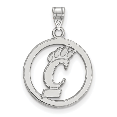 Sterling Silver 5/8in University Of Cincinnati Pendant in Circle