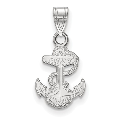 United States Naval Academy Anchor Pendant 5/8in 10k White Gold