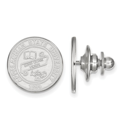 Appalachian State University Crest Lapel Pin 14k White Gold