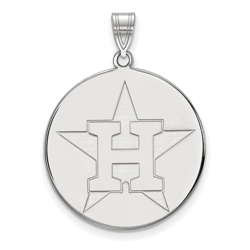 Sterling Silver 1in Houston Astros Disc Pendant