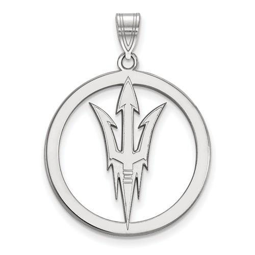 Arizona State University Circle Pendant 1in Sterling Silver 