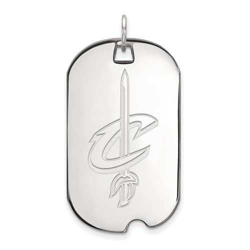 14kt White Gold 1 1/2in Cleveland Cavaliers Dog Tag