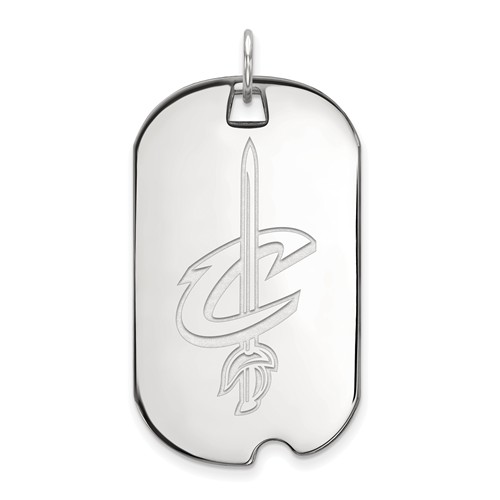 14kt White Gold 1 1/2in Cleveland Cavaliers Dog Tag