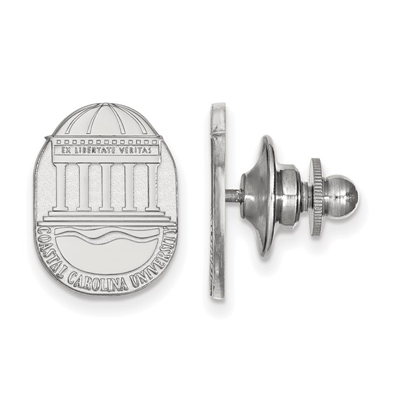 Sterling Silver Coastal Carolina University Crest Lapel Pin
