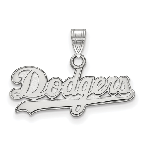 10k White Gold 3/8in Los Angeles Dodgers Name Pendant
