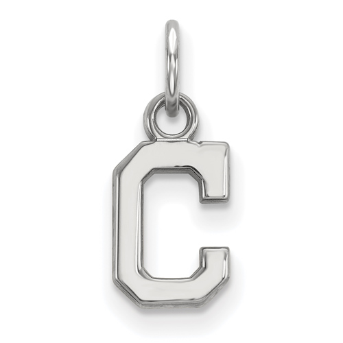 10k White Gold 3/8in Cleveland Indians C Pendant