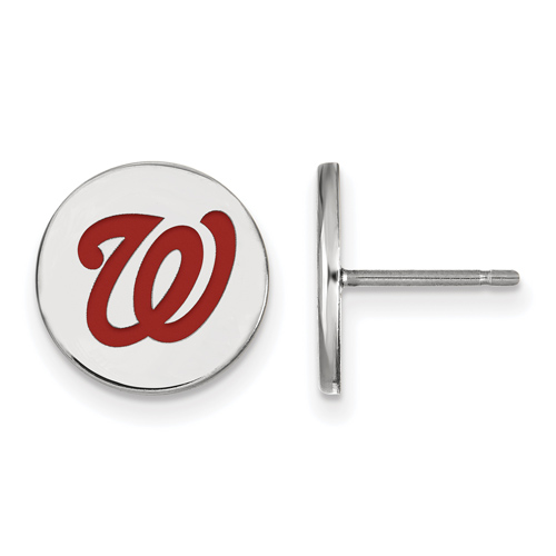 Sterling Silver Washington Nationals Small Enamel Post Earrings
