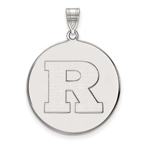 Sterling Silver Rutgers University Round Pendant 1in