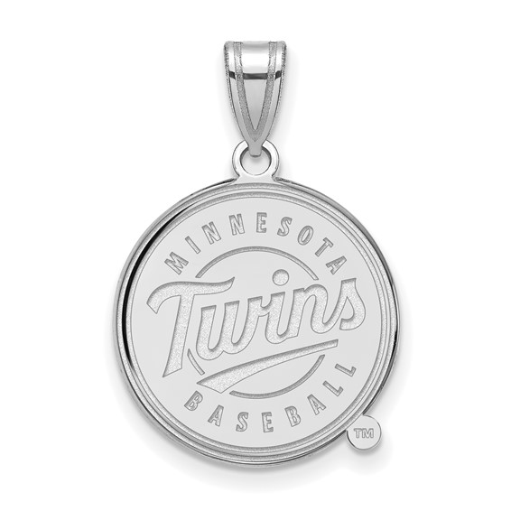 14k White Gold 3/4in Minnesota Twins Baseball Pendant