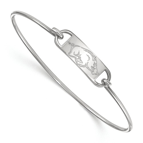 Sterling Silver 6in University of Arkansas Small Center Wire Bangle