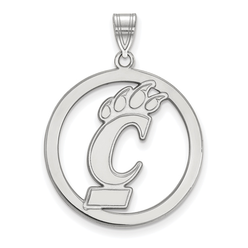 Sterling Silver 1in University Of Cincinnati Logo Pendant in Circle