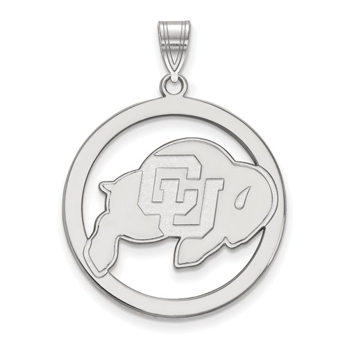 University of Colorado Circle Pendant 1in Sterling Silver 