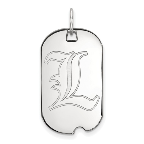 14k White Gold University of Louisville Small Dog Tag